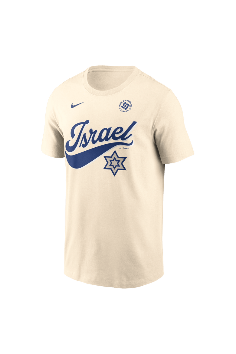 Men's Nike Cream Israel Baseball 2026 World Baseball Classic Local T-Shirt, Alternate, color, Cream