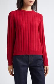 Johnstons of Elgin Lecht Cashmere Rib Crewneck Sweater