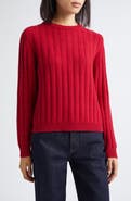 Johnstons of Elgin Lecht Cashmere Rib Crewneck Sweater