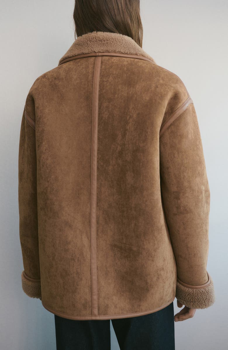 MANGO Faux Shearling Coat, Alternate, color, Medium Brown