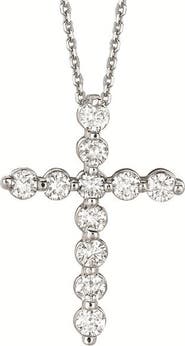 ALLUREZ Lab Diamond Cross Pendant Necklace in 14k