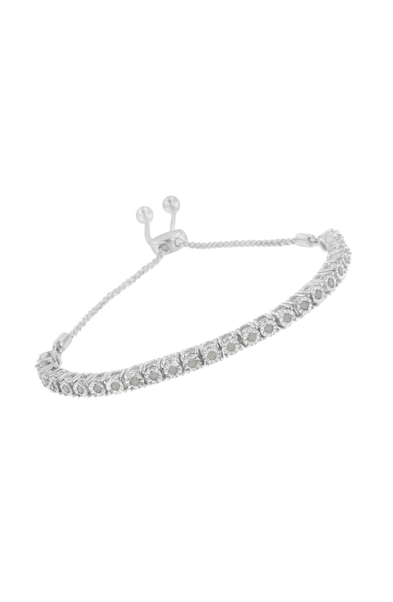 Haus of Brilliance Silver 1/4 Cttw Miracle-Set Diamond Bolo Tennis Bracelet, Alternate, color, Silver