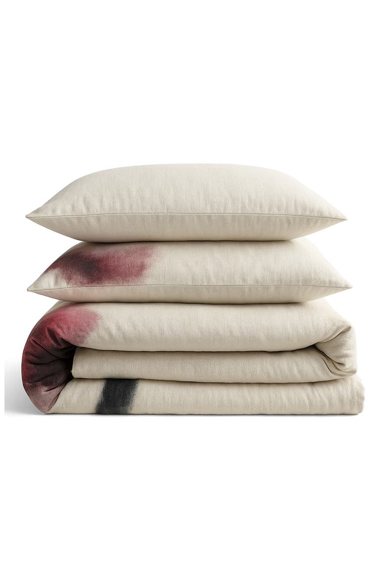 Peony Print 3-Piece Duvet Set, Main, color, LIGHT BEIGE