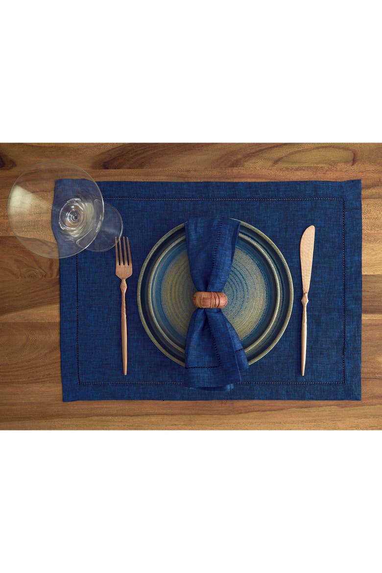 Linen Dinner Napkins Set of 4, 20 x 20" - Milan, Alternate, color, Royal Blue