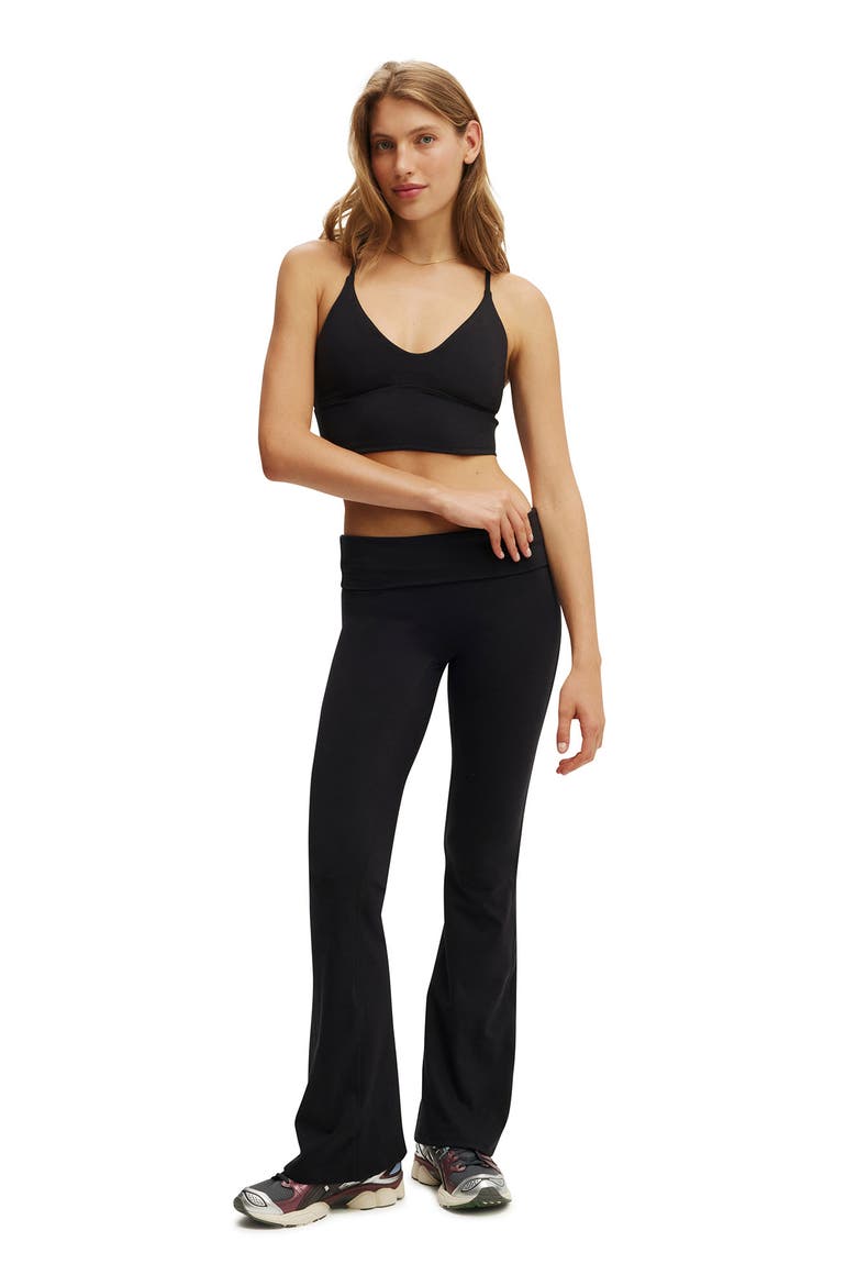 Women's Active Ultra Soft Roll Over Flare, Alternate, color, Black