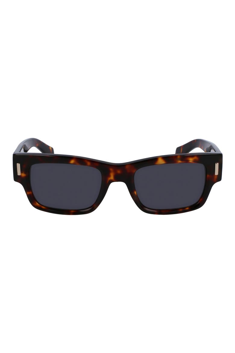 Rivets 53mm Rectangular Sunglasses, Main, color, DARK TORTOISE