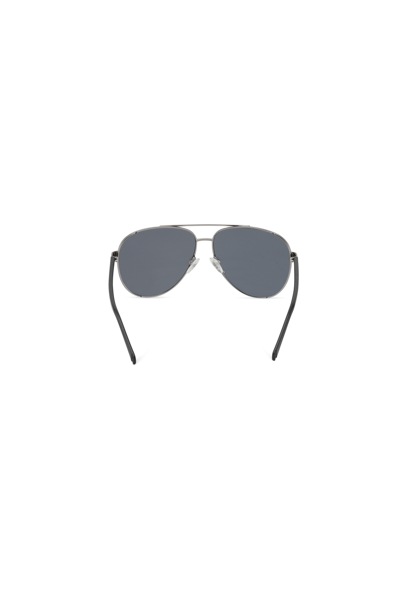 Double Bridge Aviator Sunglasses, Alternate, color, Shiny Gunmetal