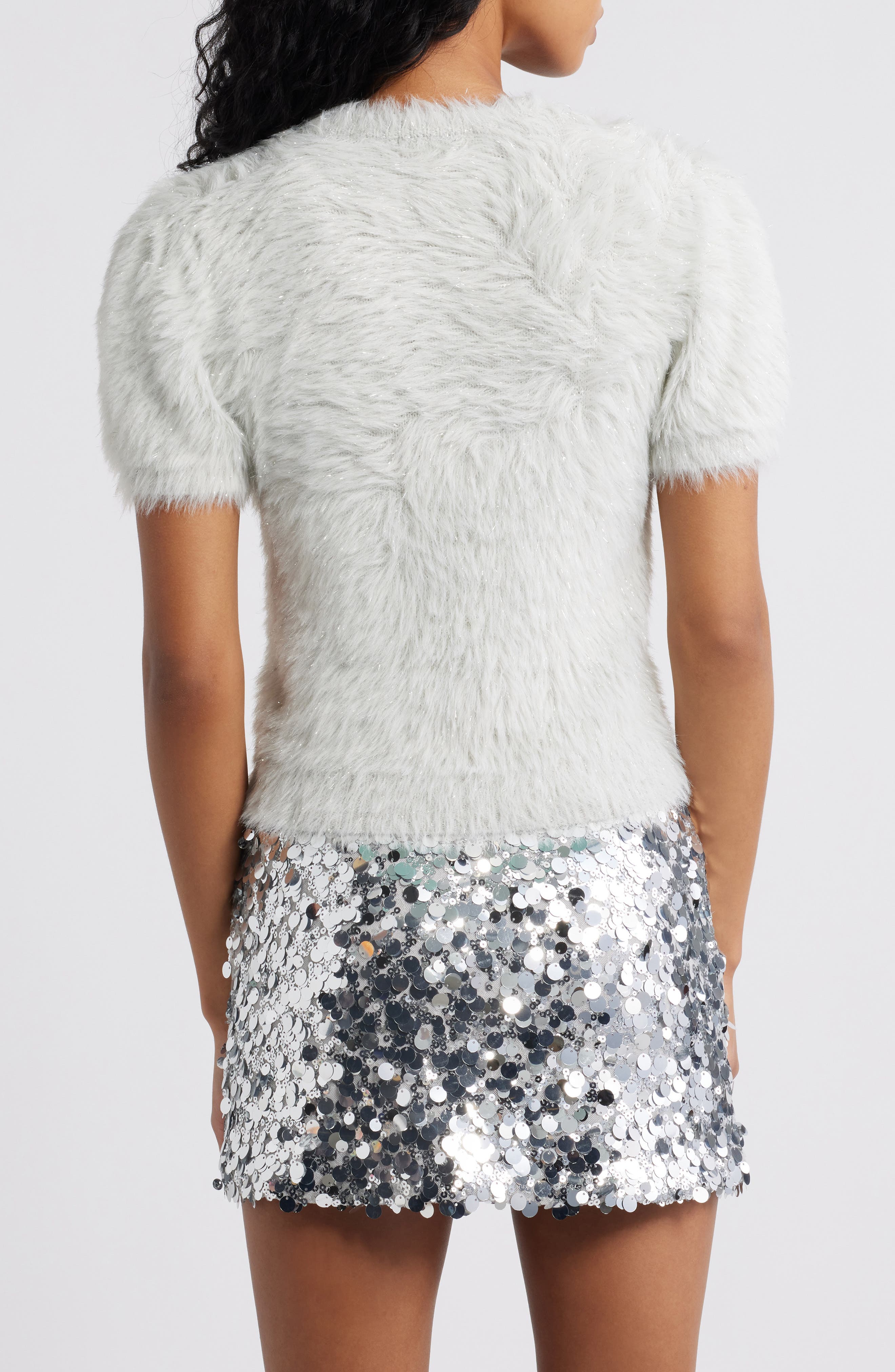 Fuzzy Metallic Sweater - image 2