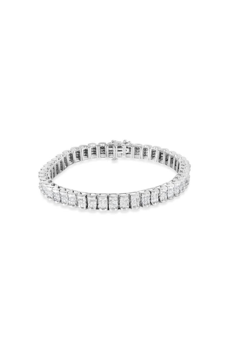 Haus of Brilliance 14K White Gold 5.00 Cttw Diamond Belt and Buckle Tennis Bracelet, Main, color, White Gold