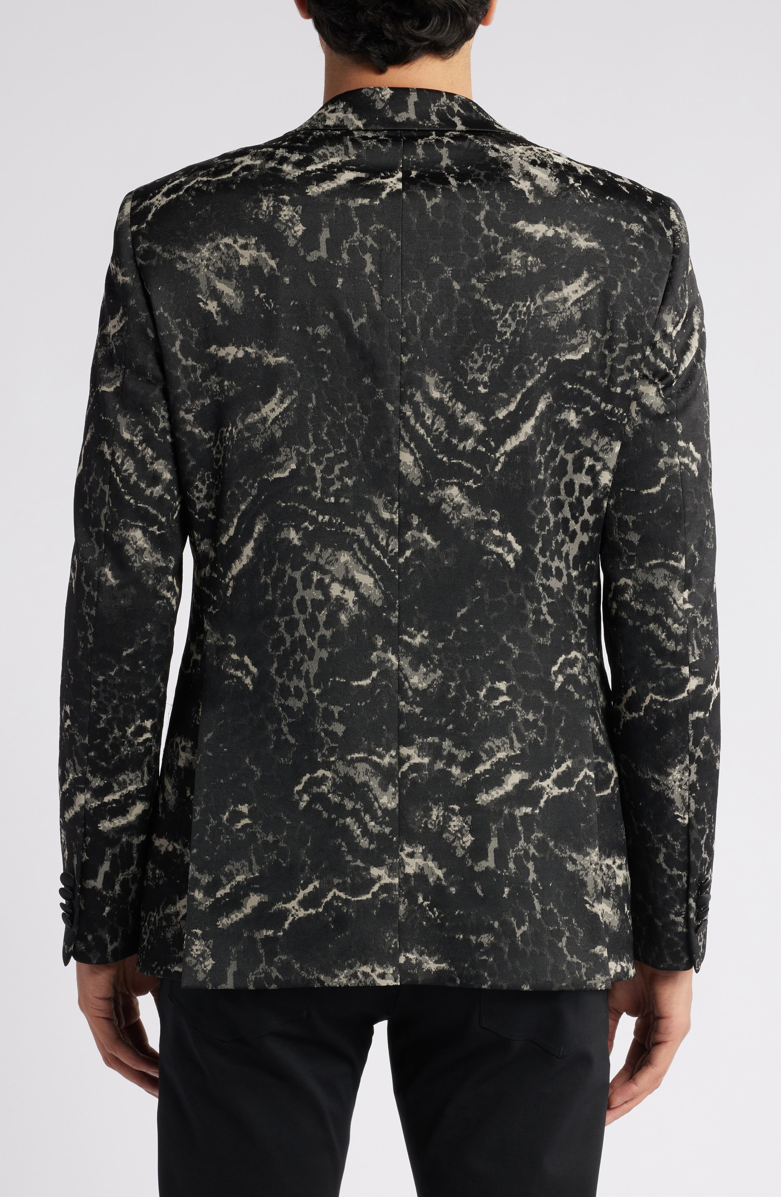 Patterned Peaked Lapel Dinner Jacket - image 2