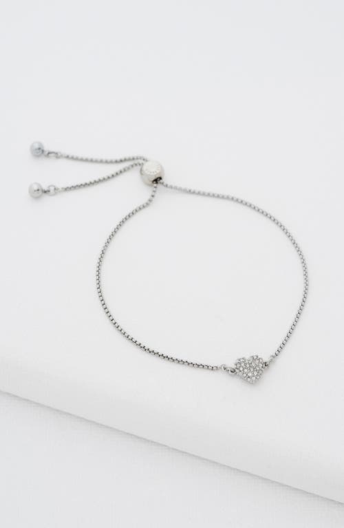 Ted Baker Adoria Crystal Sweetheart Charm Bracelet In Silver Tone/clear Crystal