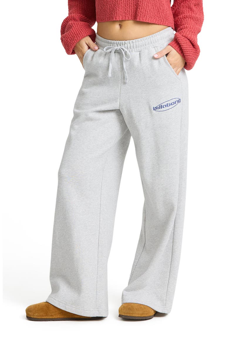 Jordyn Wide Leg Fleece Lounge Pants, Alternate, color, HEATHER GRAY