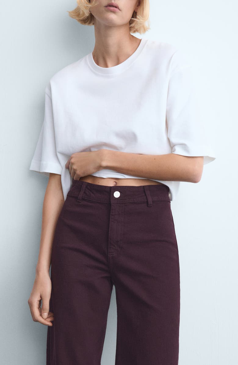 Catherin Frayed High Waist Wide Leg Culotte Jeans