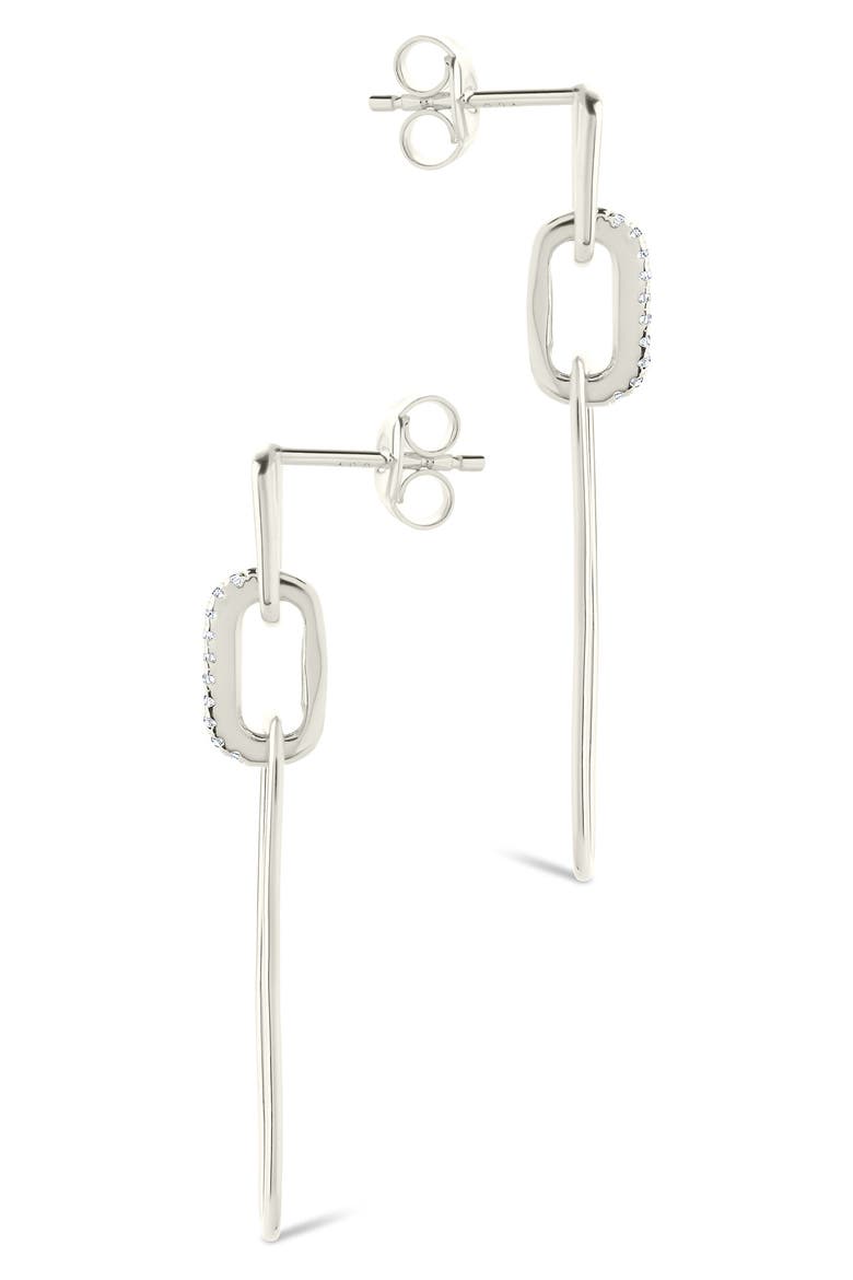 Chelle Cubic Zirconia Mix Link Drop Earrings, Alternate, color, SILVER