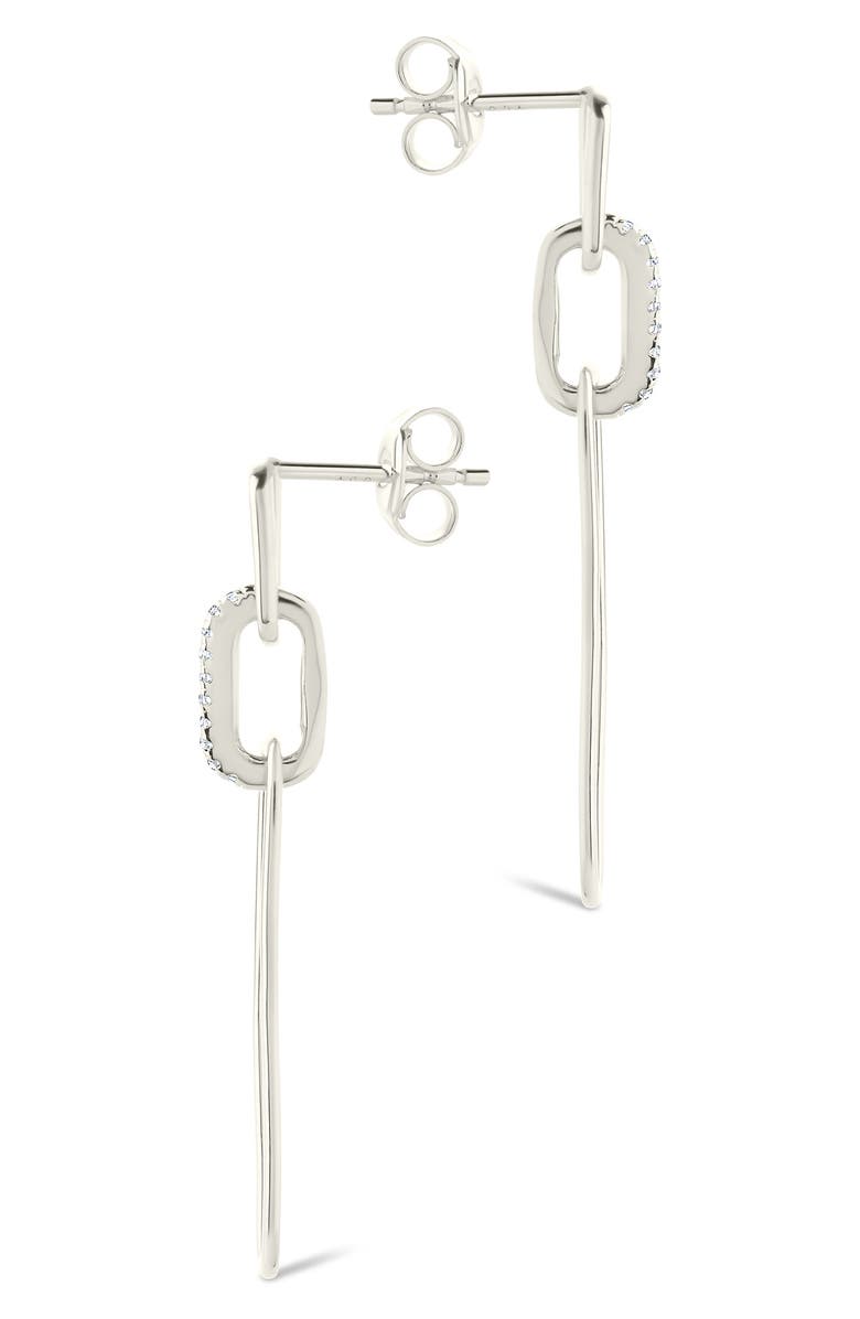 Sterling Forever Chelle Cubic Zirconia Mix Link Drop Earrings, Alternate, color, Silver