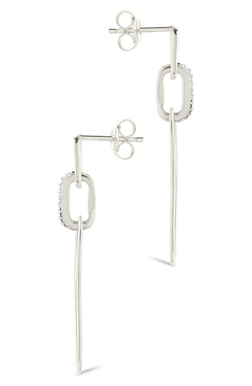 Sterling Forever Chelle Cubic Zirconia Mix Link Drop Earrings In Silver