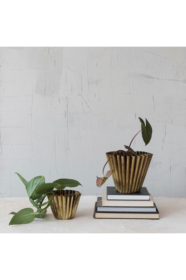 Fluted Vase, Alternate, color, Brass