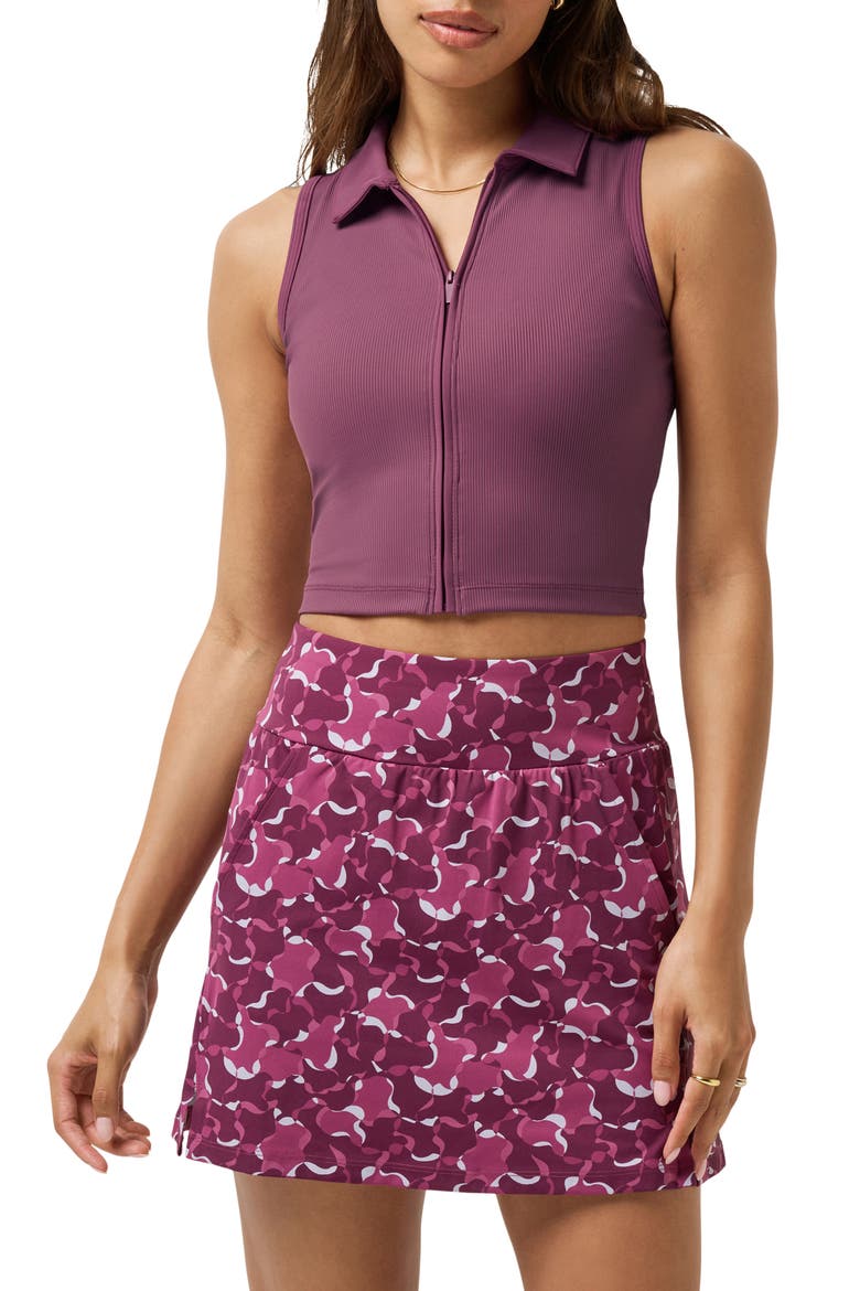 Midline Zip Polo Tank, Main, color, DAMSON