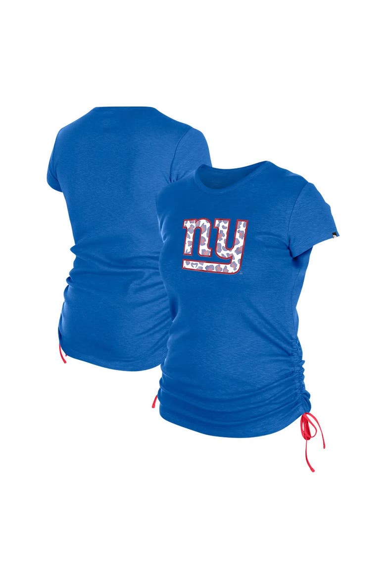 Women's New Era Royal New York Giants Ruched Side T-Shirt, Alternate, color, Royal