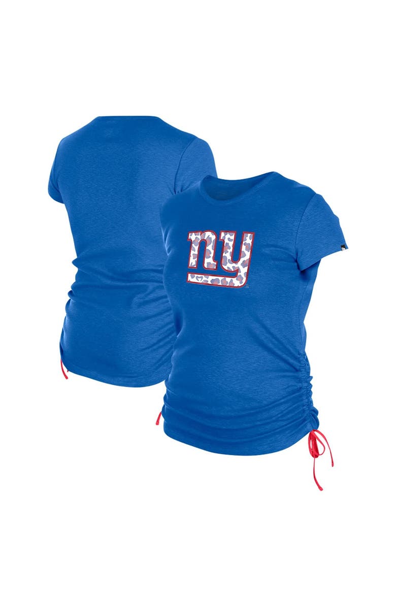 New Era Women's New Era Royal New York Giants Ruched Side T-Shirt, Alternate, color, Royal