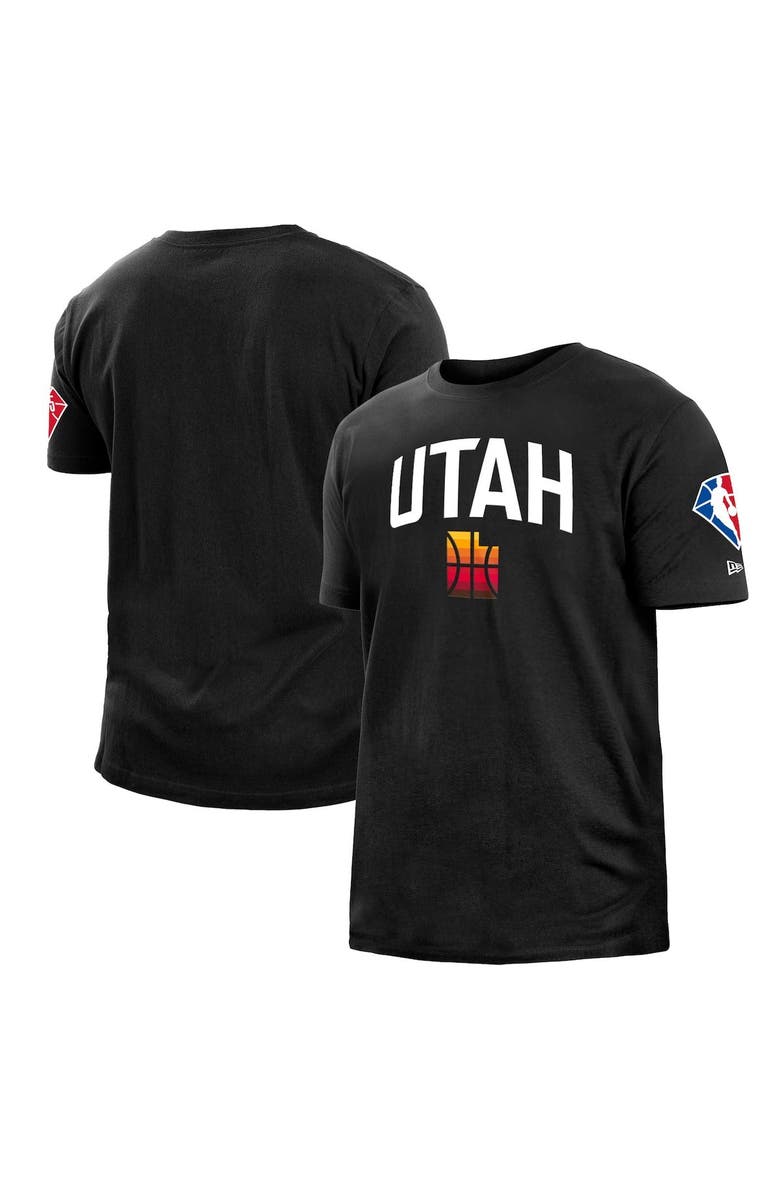 New Era Men's New Era Black Utah Jazz 2021/22 City Edition Brushed Jersey T-Shirt, Main, color, 