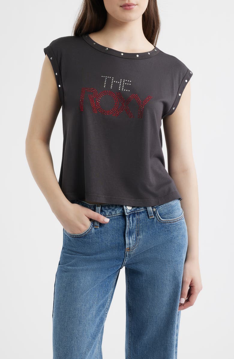 Daydreamer The Roxy Rhinestone Graphic T-Shirt, Main, color, Reactive Black