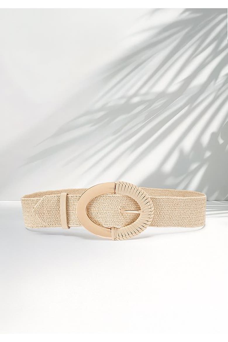 Women's Raffia Waist Belt, Alternate, color, Beige