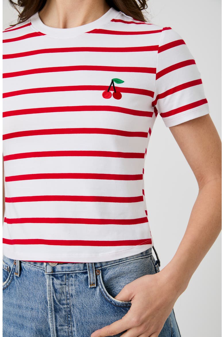 Rallie Stripe T-Shirt, Alternate, color, STRAWBERRY/ WHITE STRIPE