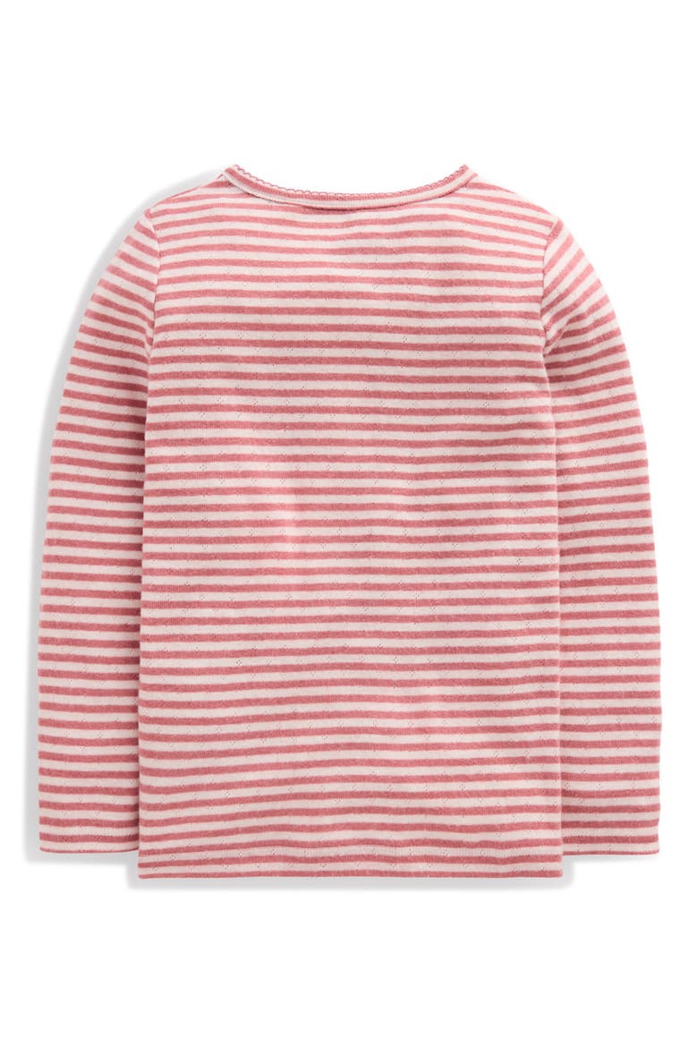 Kids' Long Sleeve Henley Pointelle T-Shirt, Alternate, color, PINK STRIPE