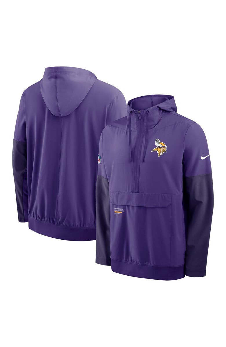 Nike Men's Nike Purple Minnesota Vikings Sideline Anorak Half-Zip Hoodie Jacket, Alternate, color, Purple