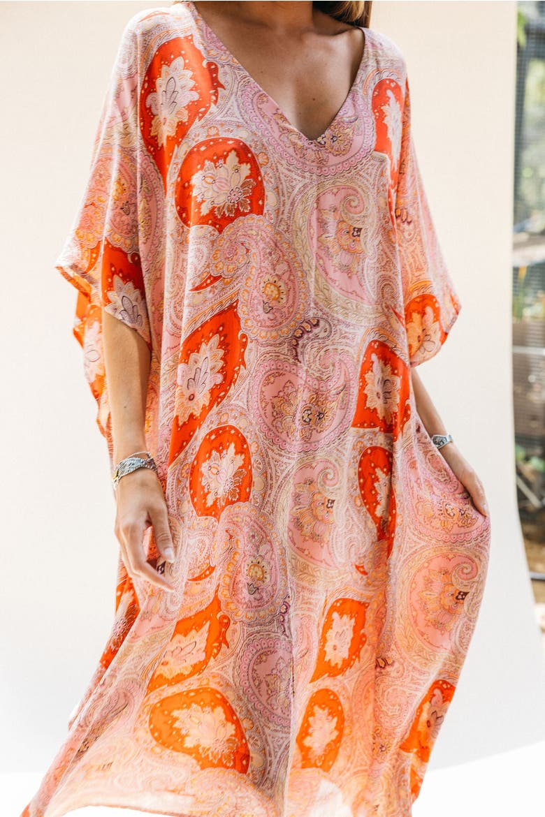Long Caftan Culkin, Alternate, color, Pink & Red