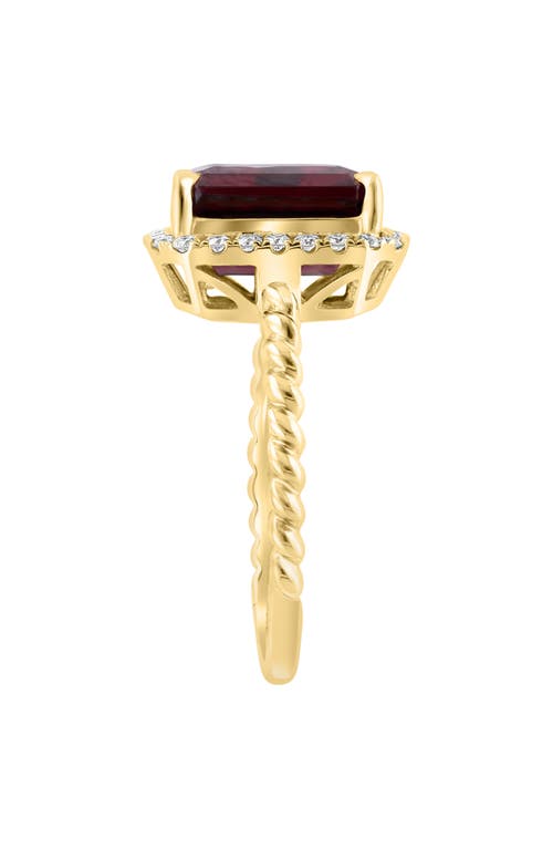 Effy 14k Yellow Gold Garnet & Diamond Ring In Red