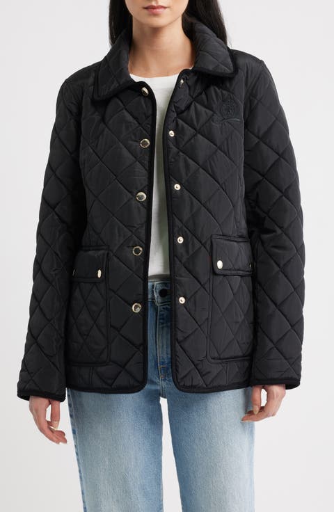 Diamond Quilted Snap Front Jacket