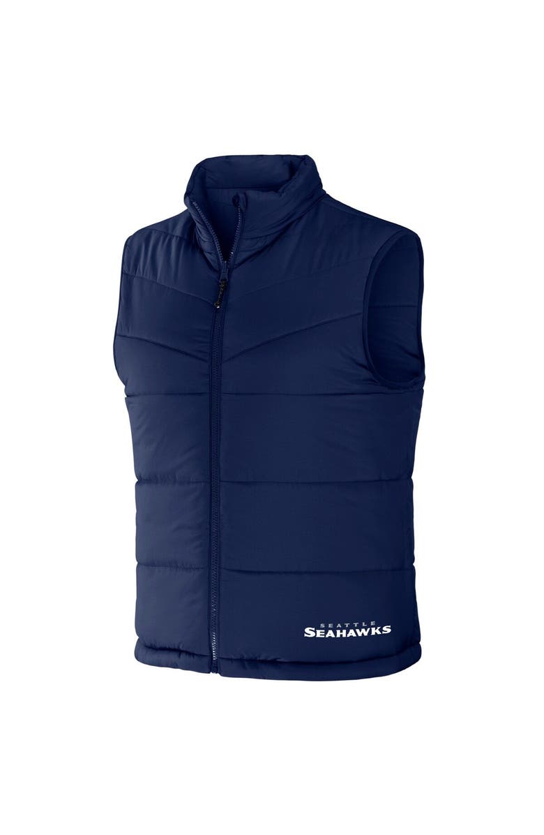 NFL X DARIUS RUCKER Men's NFL x Darius Rucker Collection by Fanatics Navy Seattle Seahawks Colorblocked Full-Zip Vest, Alternate, color,