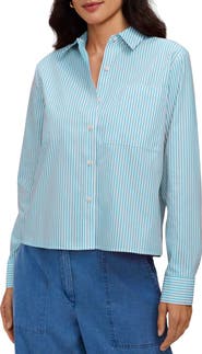 Foxcroft Jodie Stripe Cotton Button-Up Shirt
