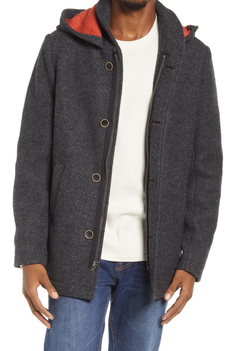 Balboa City Hooded Peacoat, Main, color, GREY