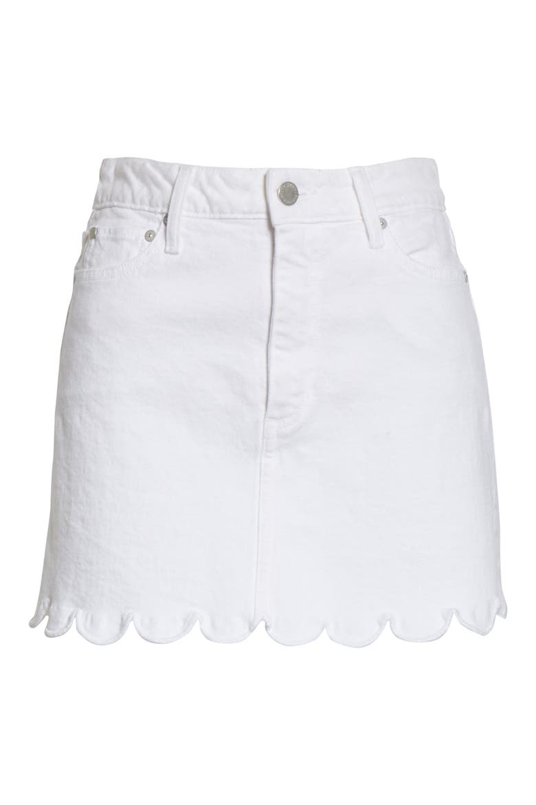 Good High Waist Scallop Hem Denim Miniskirt, Alternate, color, VINTAGE SUGAR