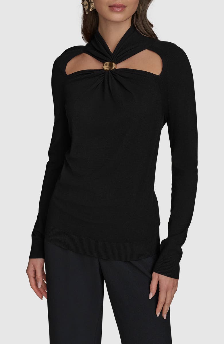 Donna Karan New York Cutout Sweater, Main, color, 