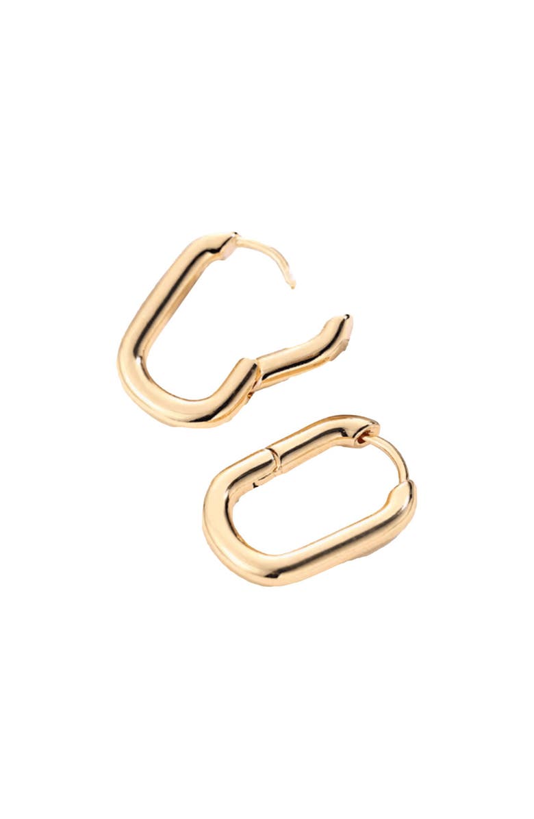 DLORIA Lurienne Rectangle Hoop Earrings  Sleek & Stylish, Alternate, color, Gold