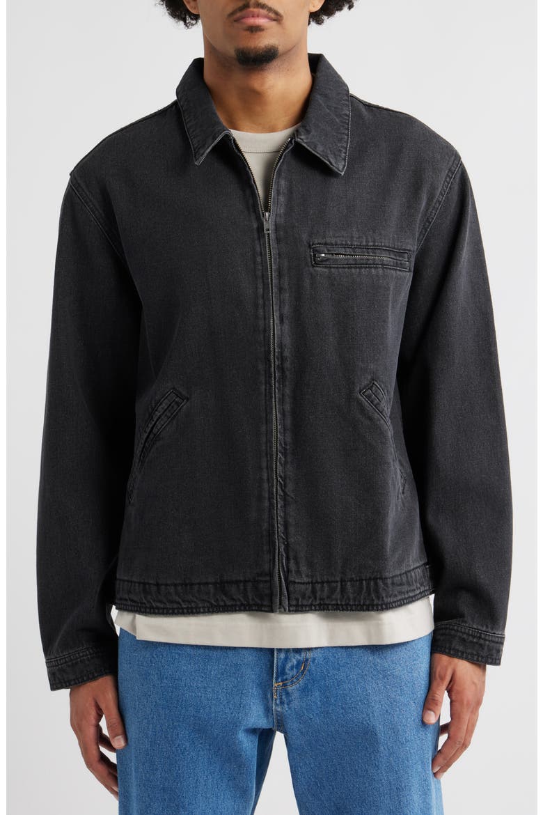Denim Zip Jacket, Alternate, color, BLACK WASHED
