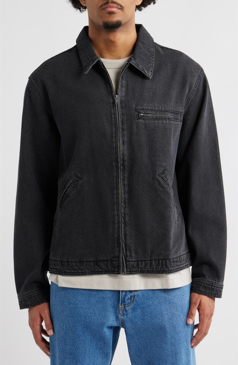 BP. Denim Zip Jacket, Alternate, color, Black Washed