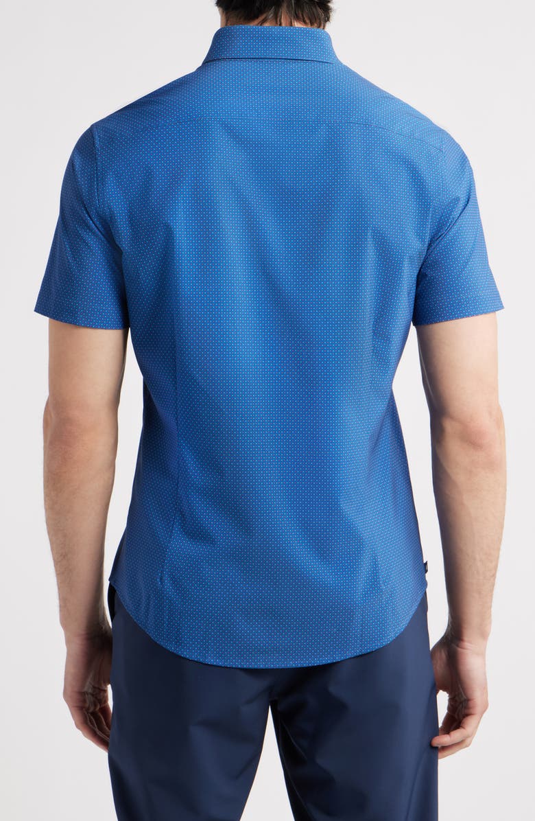 Mizzen+Main Leeward Trim Fit Neat Short Sleeve Button-Up Shirt, Alternate, color, Set Sail Dual Dots