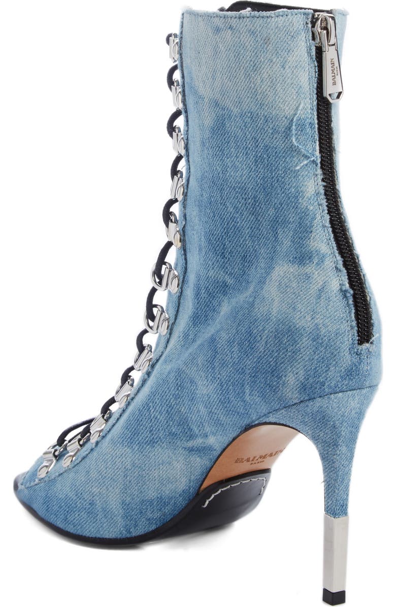 Balmain Club Peep Toe Bootie, Alternate, color,