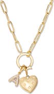 Brook and York Lillian Initial Heart Charm Necklace