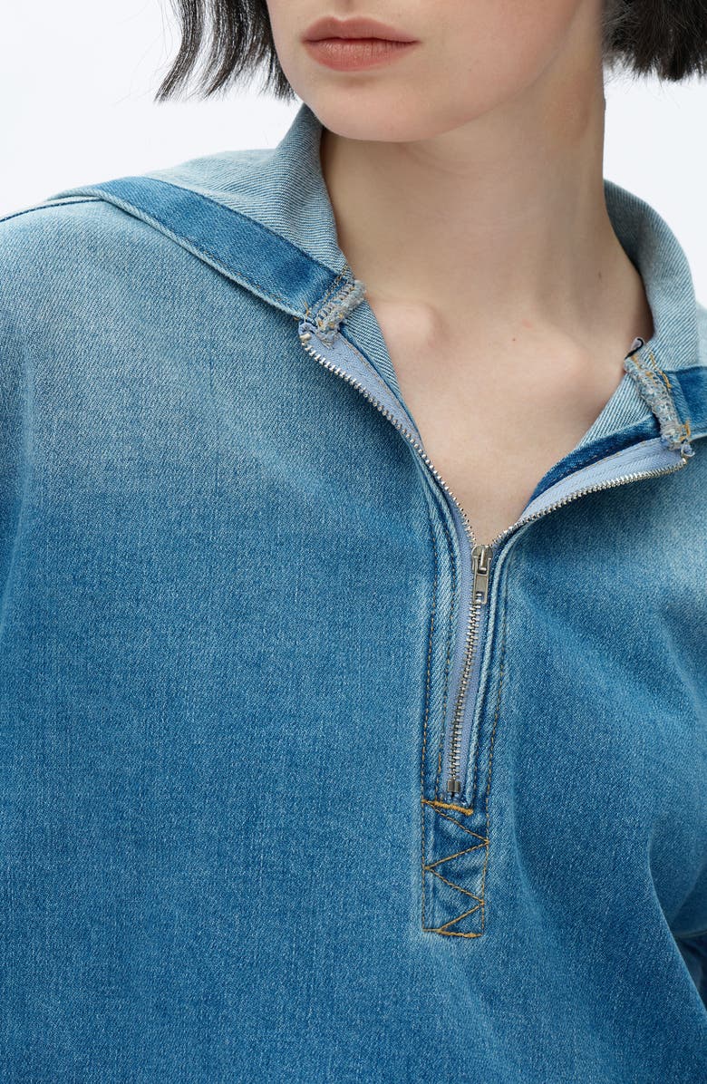 Bayeas Crop Hoodie, Alternate, color, Vintage Medium Blue