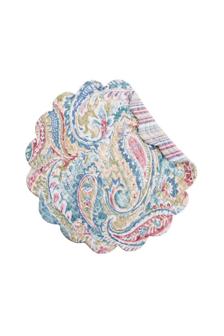 Maisie Round Placemats Set of 6, 17", Alternate, color, Blue