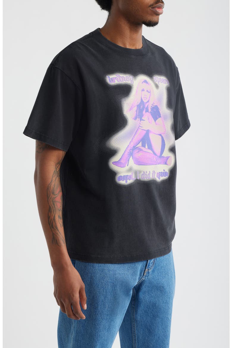 Oversize Britney Spears Tour Graphic T-Shirt, Alternate, color, WASHED BLACK
