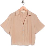 Current/Elliott Short Sleeve Crop Button-Up Shirt