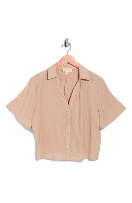 Current/Elliott Short Sleeve Crop Button-Up Shirt