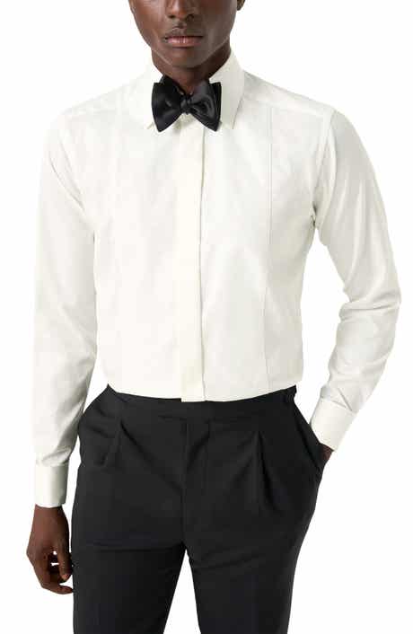 Eton Slim Fit Metallic Paisley Jacquard Bibbed Tuxedo Shirt